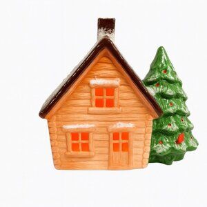 Lighted Christmas Village Mountain House Cabin Tree Marcia Ceramics Inspirations
